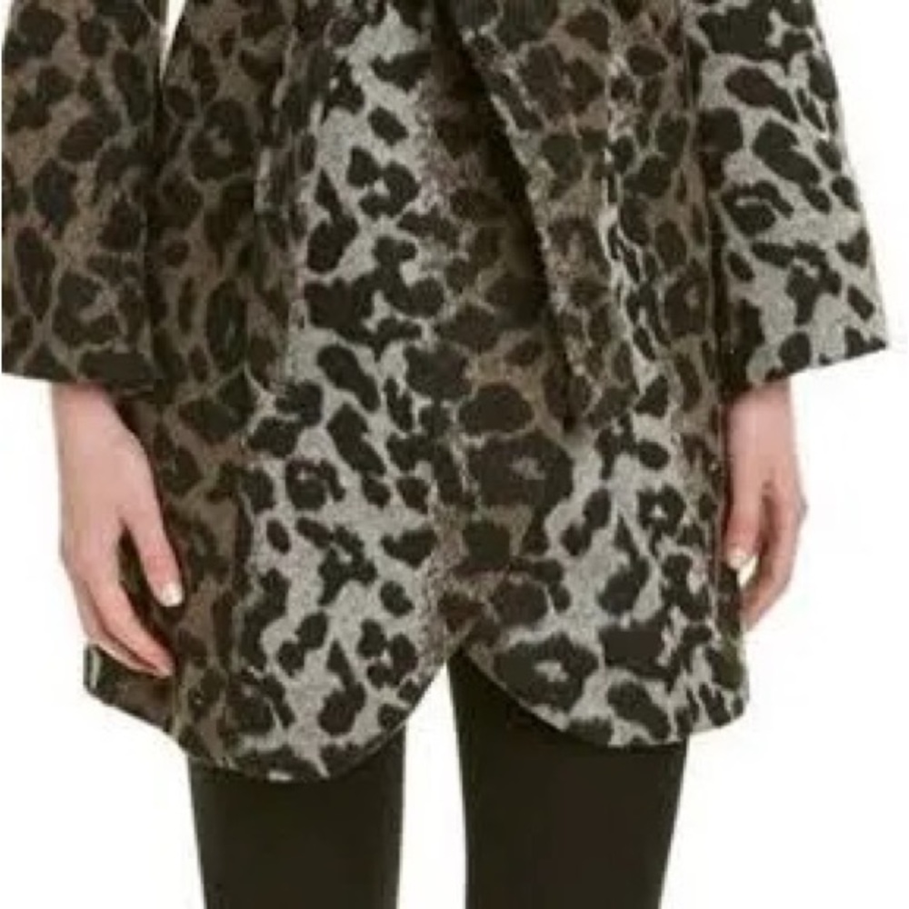 Tahari belted wool blend coat with hood/shawl